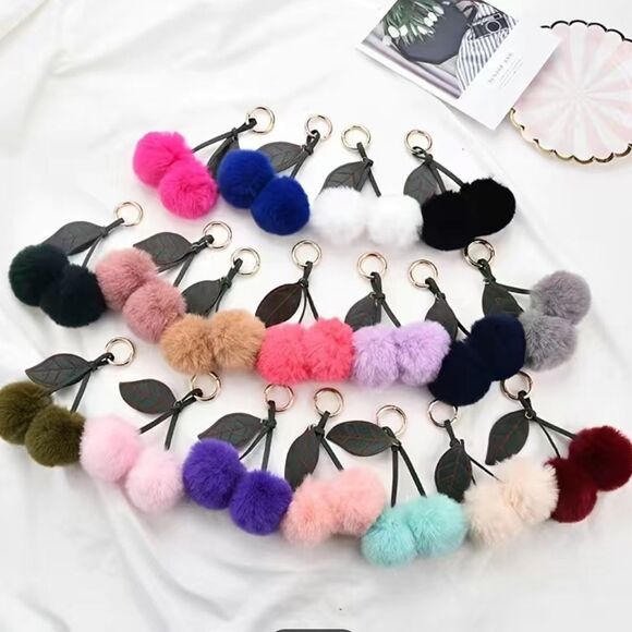 NEW Cherry Bag Charms Deep Red Black Cherry - Picture 2 of 2